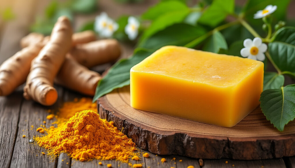 découvrez les bienfaits naturels du savon au curcuma pour une peau éclatante, purifiée et éclatante de santé grâce aux propriétés anti-inflammatoires et antioxydantes du curcuma.